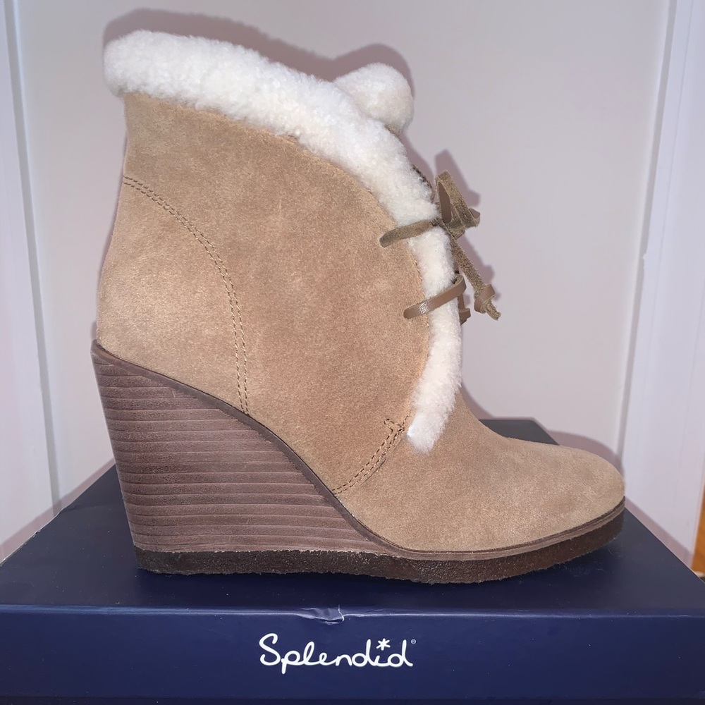 Splendid Women’s Catalina tan wedge bootie